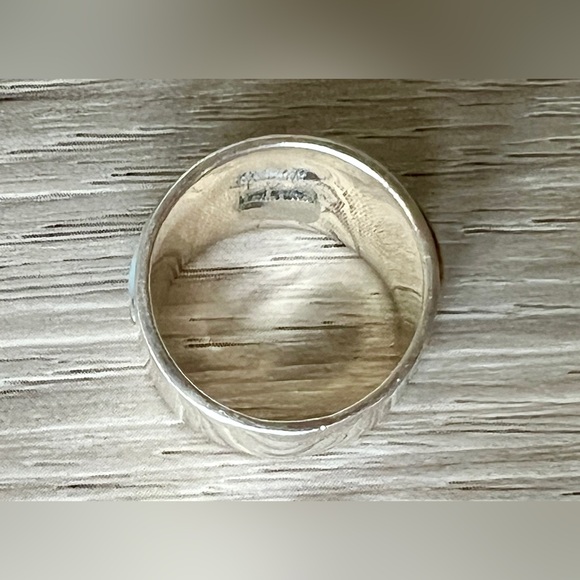 Vintage Handmade Zuni Multi Stone Inlay Wide Band Ring, Size 7 - Picture 8 of 11